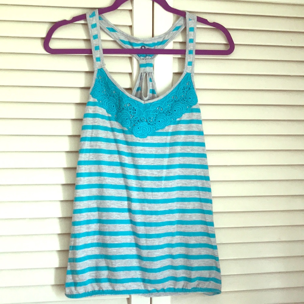 Racer back striped tank top